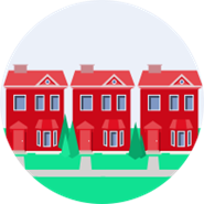 3 Red houses graphic 